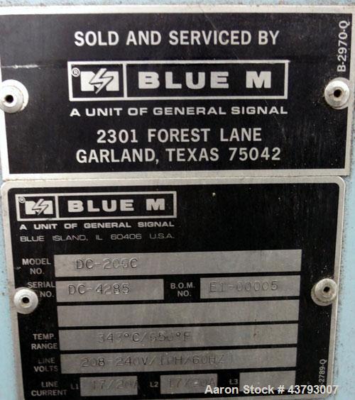 Used Blue M Dual Mechanical Convection Oven, Model DC-206C. (2) 304 Stainless steel chambers 20” wide x 20” high x 18” deep, 4.2 cubic feet interior volume each oven. Temperature range 343 degrees C....