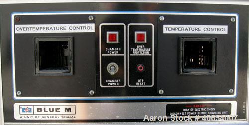 Used Blue M Mechanical Convection Oven, model DC-256C. 304 stainless steel chamber 25" wide x 20" high x 20" deep, 5.8 cubic feet interior volume. Temperature range 343 deg C/ 650 deg F. Hinged front...
