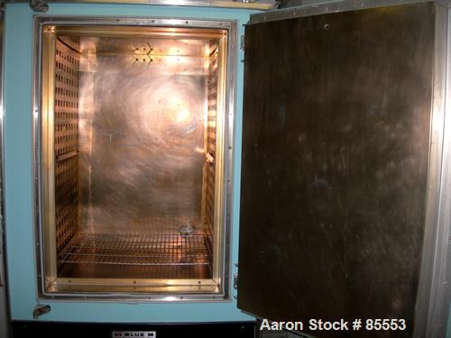 USED: Blue M oven, model DC-336C, stainless steel chamber, 25" wide x 38" high x 20" deep. Temperature range 343 degrees C/650 degrees F. Hinged front door. 1/60/208-240 volt. Side mounted chart reco...