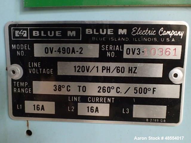 Used- Blue M Convection Oven, Model OV-490A-2, 3 Cubic Feet Capacity,