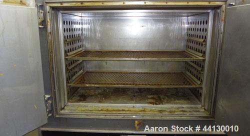 Used Blue M Mechanical Oven, Model POM-136F-1. 304 Stainless steel chamber 38” wide x 25” high x 20” deep. Temperature range 343 degrees C. / 650 degrees F. (2) Hinged front door. 3/60/240 volt. Incl...
