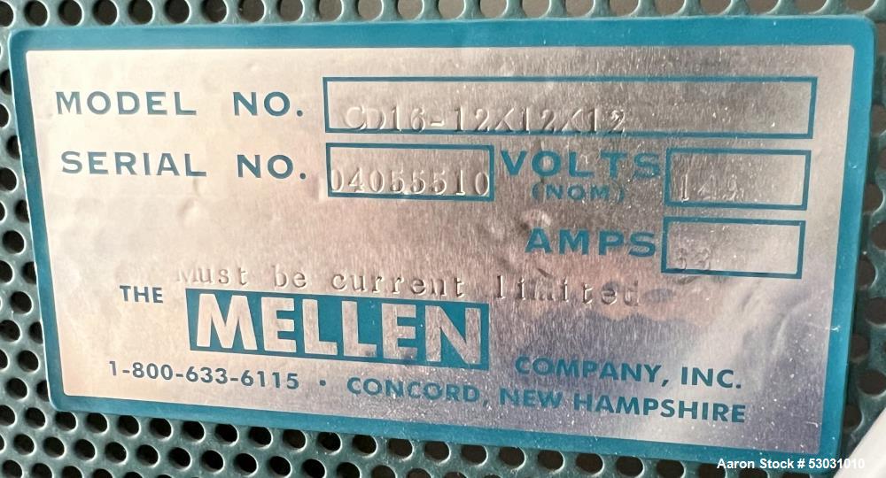 Used- Mellen Microtherm CD Crucible Furnace, Model CD16-12X12X12. Chamber approximately 12" x 12" x 12". Electrically heated...