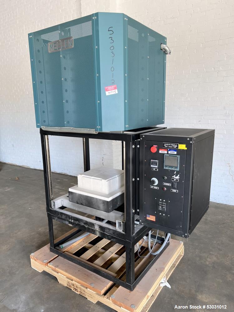 Used- Mellen CD Crucible Furnace, Model CD16-12X12X12. Chamber approximately 12" x 12" x 12". Electrically heated. Motorized...