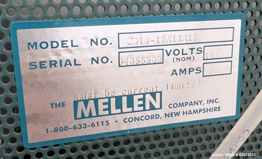 Used- Mellen CD Crucible Furnace, Model CD16-12X12X12. Chamber approximately 12" x 12" x 12". Electrically heated. Motorized...