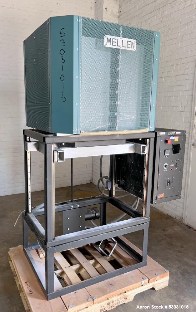 Used- Mellen Microtherm Furnace, Model CS15.5-12X12X12. Chamber approximately 12" x 12" x 12". Electrically heated. Motorize...