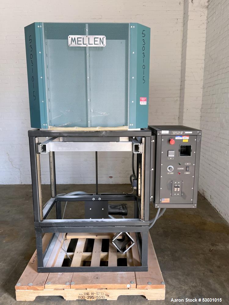 Used- Mellen Microtherm Furnace, Model CS15.5-12X12X12. Chamber approximately 12" x 12" x 12". Electrically heated. Motorize...
