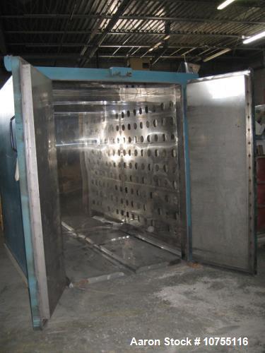 Used Grieve, Model TBH-500, Floor Level Truck Oven. 80 cubic feet capacity, 12KW heat input, 500 degrees F maximum temperature. 230V/3PH/60HZ operation, 37 maximum amps, 2HP circulation blower, appro...