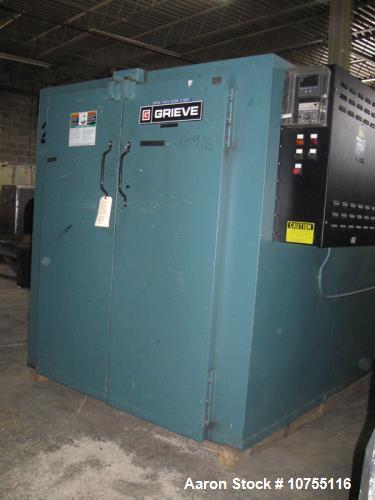 Used Grieve, Model TBH-500, Floor Level Truck Oven. 80 cubic feet capacity, 12KW heat input, 500 degrees F maximum temperature. 230V/3PH/60HZ operation, 37 maximum amps, 2HP circulation blower, appro...