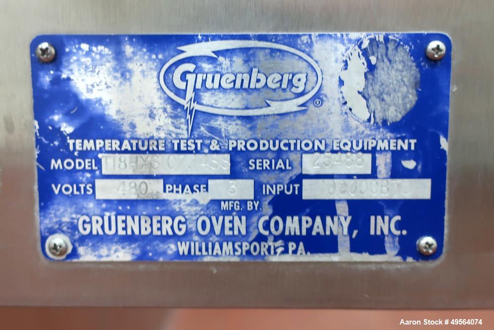 Used Gruenberg Oven Co. Cart Oven, Model T18HXS107.14SS