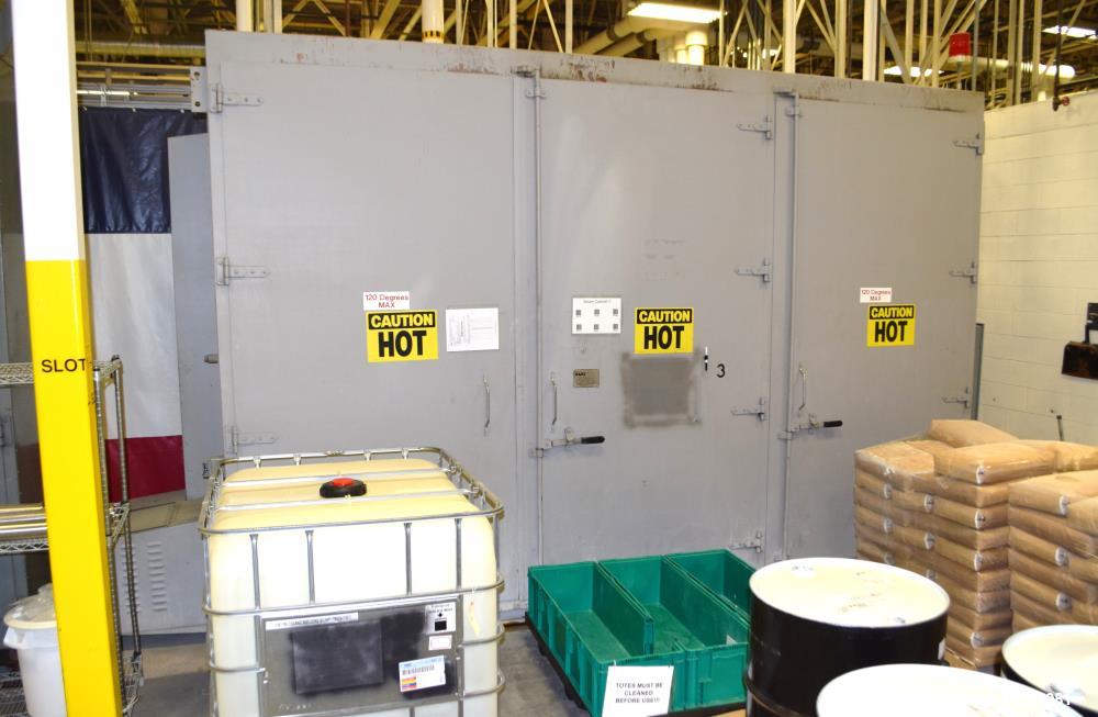 Used Heat-Pro Steam Drum Heating Cabinet, Model HPSC-24, Carbon steel. (24) 55 Gallon drum capacity, saturated steam up to 200 psig, 250 square feet heating surface. (3) Hinged front doors. Includes ...