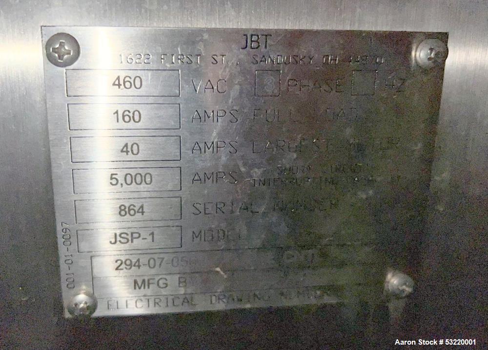 JBT Stein Model JSP-1 Indirect Gas Jet Stream Pasteurization System