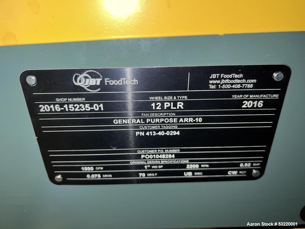 JBT Stein Model JSP-1 Indirect Gas Jet Stream Pasteurization System