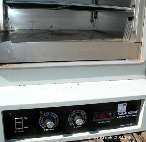 USED: Lab-Line Equatherm convection oven, model 299-749. 304 stainless steel chamber 18" wide x 19" high x 17" deep, 3.5 cubic feet interior volume. Includes 2 shelves. Temperature range 10-270 deg C...