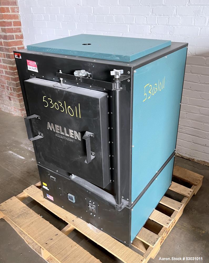 Used- Mellen Microtherm Furnace, Model MTB15.5-12X12X12. Chamber size approximately 12" x 12" x 12". Electrically heated. Te...