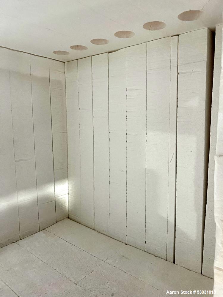 Used Mellen Microtherm Furnace, Model MTB16-16X16X16. Chamber 16" x 16" x 16". Electrically heated. Honeywell temperature controller. Mounted on frame. Serial# 08096280. 3/60/240 Volt, 80 amp.