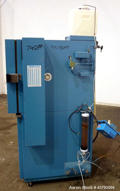 Used Thermotron  Circulating Temperature Oven, Model SM-8C. 304 Stainless steel interior approximate 24" wide x 24" deep x 24" tall. 502 Refrig., 8B8, humidity 20-95, limits 5 degrees C., DP to 85 de...