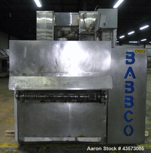 Used- Babbco Indirect Gas Fired Tunnel Oven. C.H. Babb Co Inc oven has a 48"W metal ban coinveyor chain. Chamber measures 20...