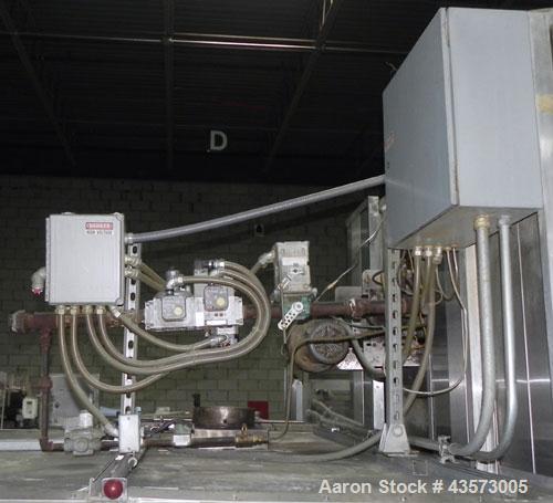Used Babbco Indirect Gas Fired Tunnel Oven. C.H. Babb Co Inc oven has a 48"W metal ban coinveyor chain. Chamber measures 20'L Overall size is . 240"L x120"W x90"T. Last running pans of pizza crust. O...
