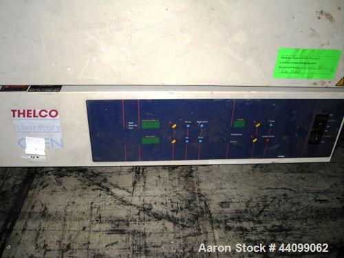 Used Precision Thelco Lab Oven, Cat.# 51221161. Range 30 to 250 degrees C, 18"W x 16" D x 32" H chamber, 7 shelves, with controls, 230V, serial # 602051360