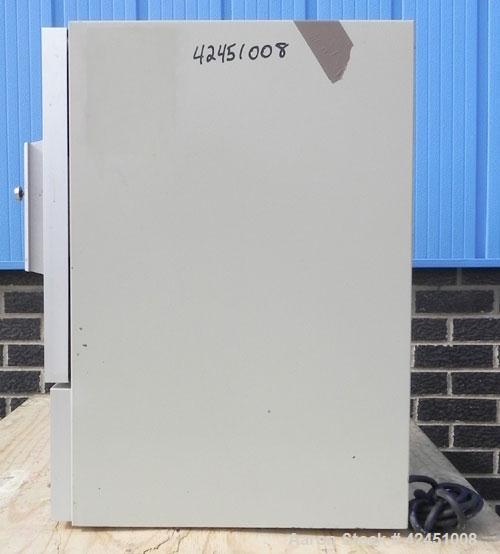 Used Precision Scientific Gravity Convection Oven, Model 16. Maximum operating temperature 225 Degrees C. (437 Degrees F). Chamber 14" wide x 13" tall x 14" deep. Hinged front door. 1/60/120 Volt, 82...
