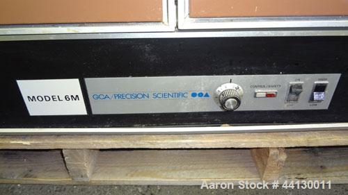 Used Precision Scientific Gravity Convection Incubator, Model 6M, 321 Stainless Steel. Approximate 10 Cubic feet. Temperature range to approximate 70 degrees C. Chamber approximate 36” long x 17-1/2”...