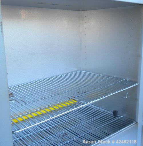 Used Quincy GC Series Lab Oven, Model 30GC, Carbon Steel. Temerature range 450 deg.f. (232 c). 1/60/115 volt, 1200 watts. Chamber 2 cubic feet, 18’’ wide x 15.63’’ tall x 12’’ deep. Hinged front door.