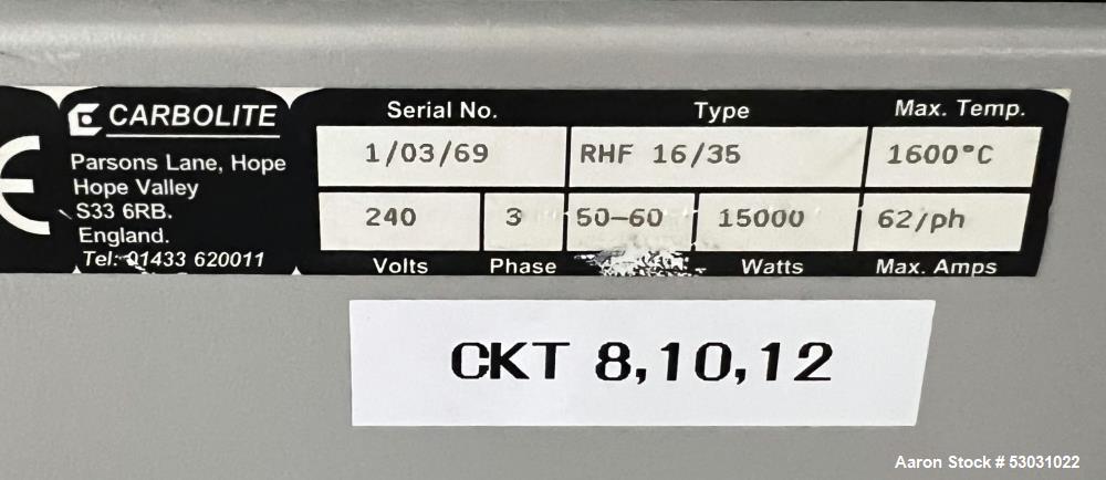 Carbolite RHF High Temperature Chamber Furnace