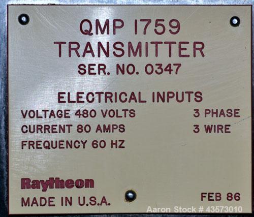 Used Stainless Steel Raytheon Radar Line Microwave Oven, Model QMP 1879B