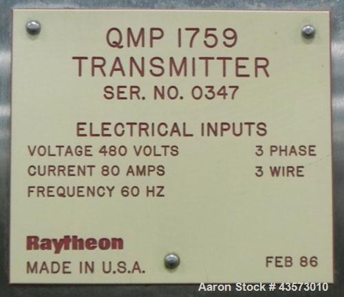 Used Stainless Steel Raytheon Radar Line Microwave Oven, Model QMP 1879B
