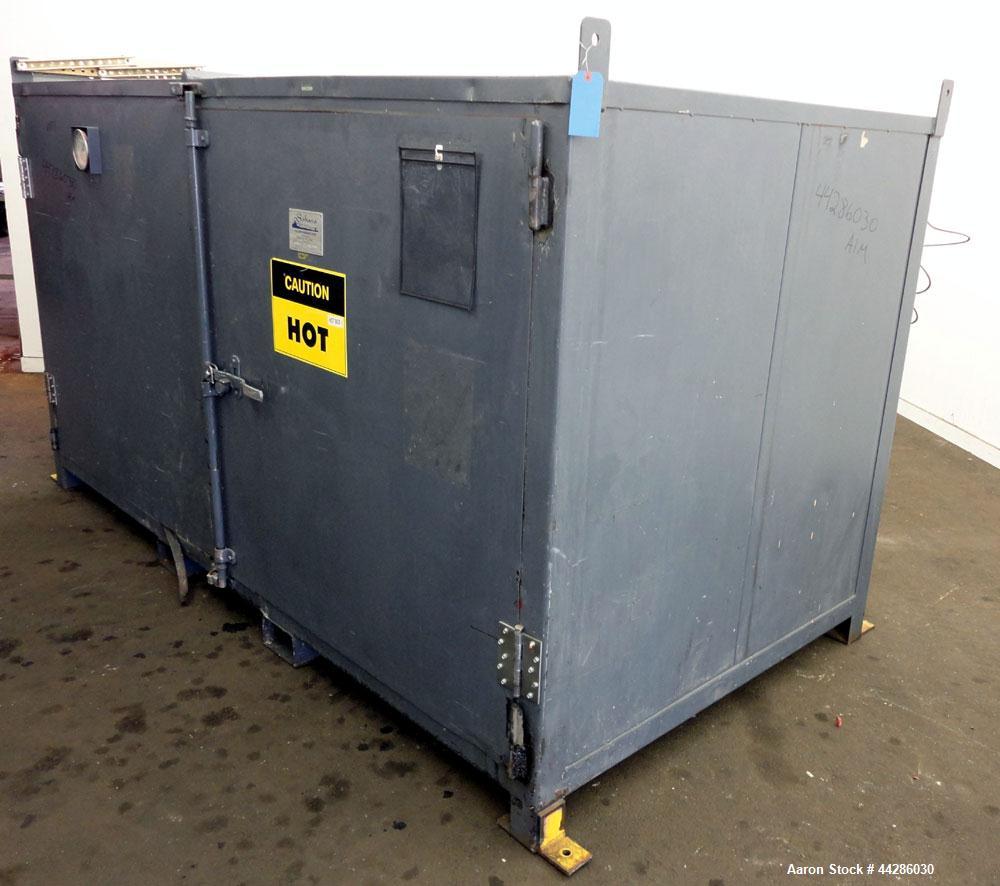Used Benko Products Sahara Drum Heater, Model S8-C-CS, Carbon Steel. Interior 111.75” wide x 55.25” deep x 47.5” tall. Capacity (8) drums, or (2) totes, 8000 pounds total capacity. Stem heated at 200...