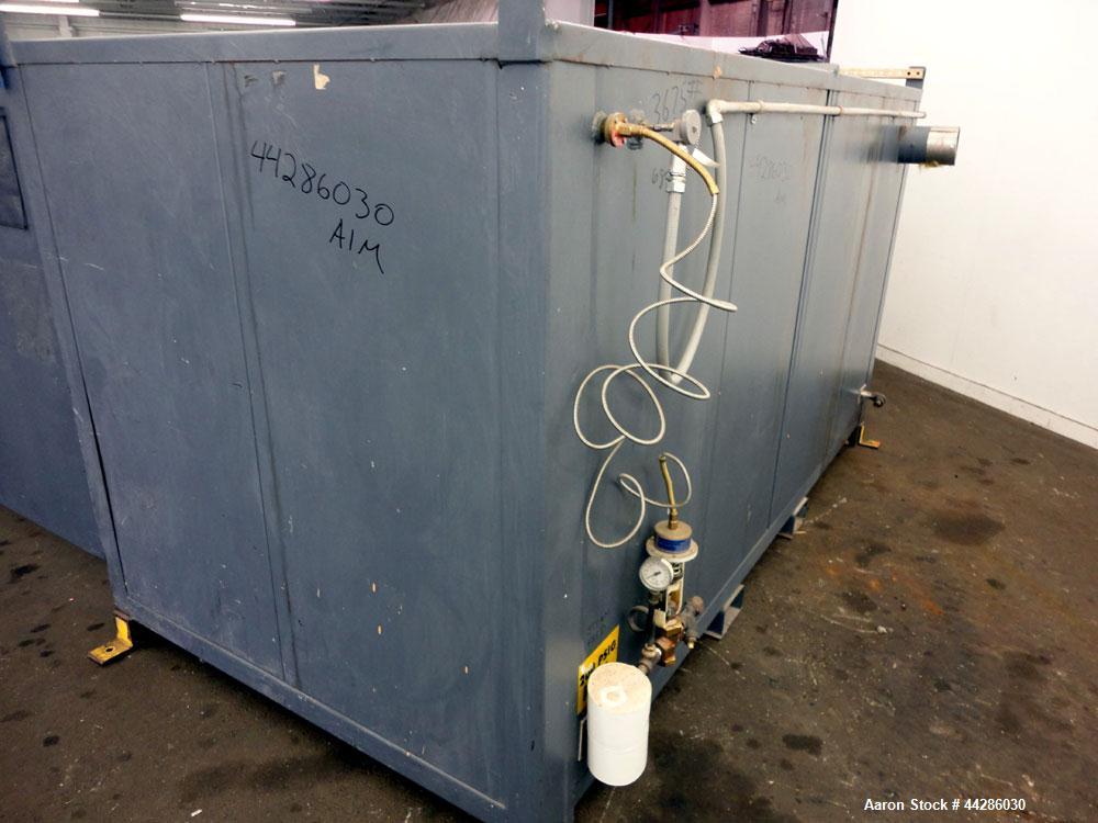 Used Benko Products Sahara Drum Heater, Model S8-C-CS, Carbon Steel. Interior 111.75” wide x 55.25” deep x 47.5” tall. Capacity (8) drums, or (2) totes, 8000 pounds total capacity. Stem heated at 200...