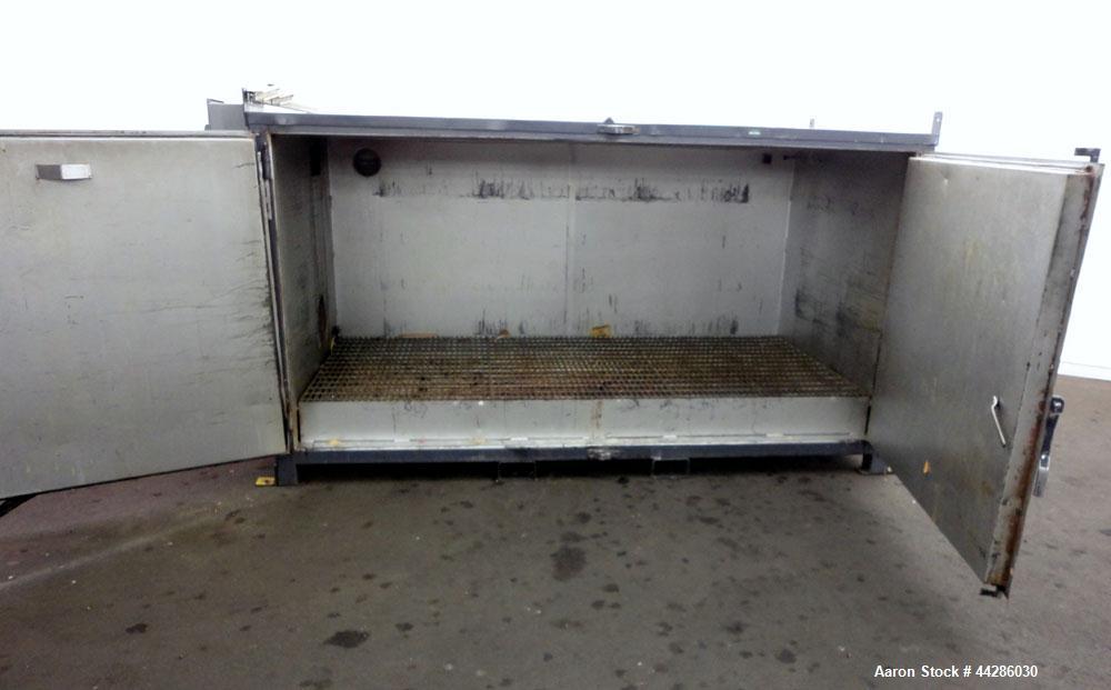 Used Benko Products Sahara Drum Heater, Model S8-C-CS, Carbon Steel. Interior 111.75” wide x 55.25” deep x 47.5” tall. Capacity (8) drums, or (2) totes, 8000 pounds total capacity. Stem heated at 200...