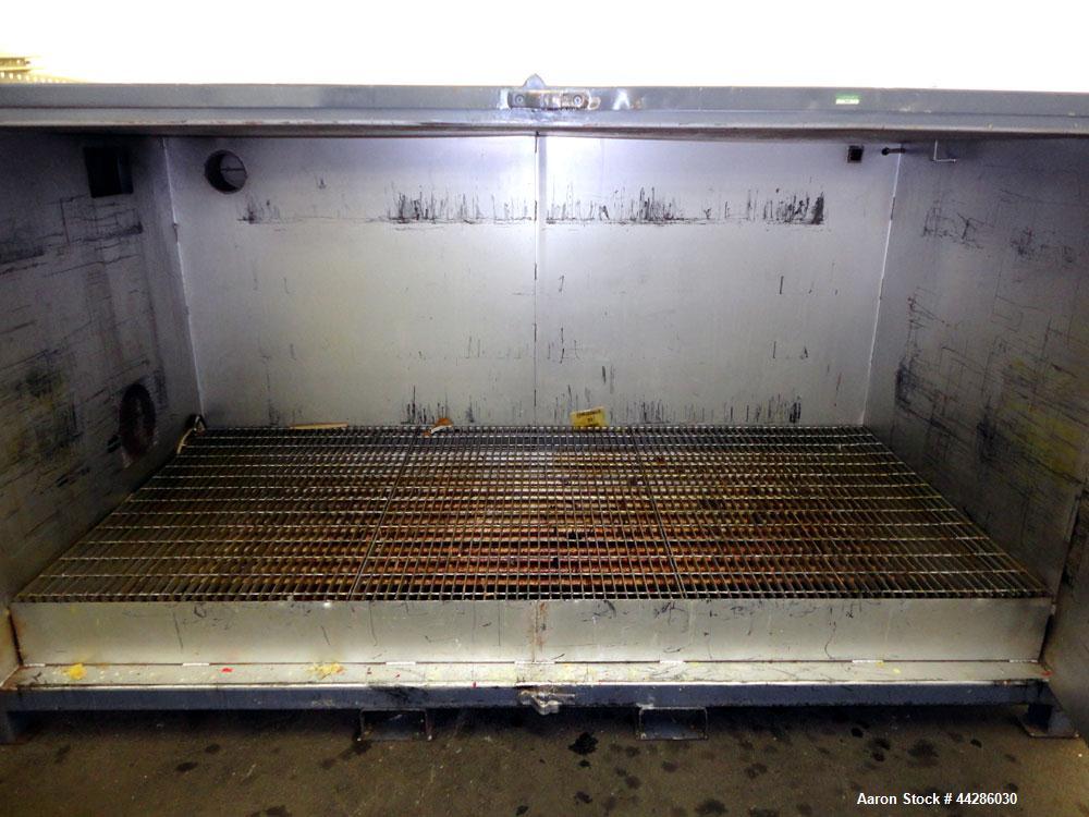 Used Benko Products Sahara Drum Heater, Model S8-C-CS, Carbon Steel. Interior 111.75” wide x 55.25” deep x 47.5” tall. Capacity (8) drums, or (2) totes, 8000 pounds total capacity. Stem heated at 200...
