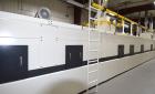 Used Dong Yang Food Machinery LPG Direct Cyclotherm Hybrid Oven. (3) Zones total, (1) direct heating section approximate 10.6m long, (2) indirect heating zones approximate 26m total. Baking length 37...