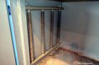 Used Heat-Pro Low Profile Drum Heating Oven, Model HPSCL4-C3, Carbon Steel. Heating medium saturated steam up to 200 psig, 34 square feet heating surface area, capacity (4) 55 gallon drums. Chamber a...