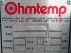 Used Ohmtemp 55 Gallon Drum Heater, model SWL-55-2301, carbon steel. Wrap-around design. Approximate 24