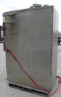 Used Stokes Drying Cabinet, Model 38-7, 304 stainless steel. Opening 40 wide x 63 tall x 30 deep. Includes a stainless steel roll out cart with (24) aluminum trays, 35 wide x 27 deep, spaced 1 apart....