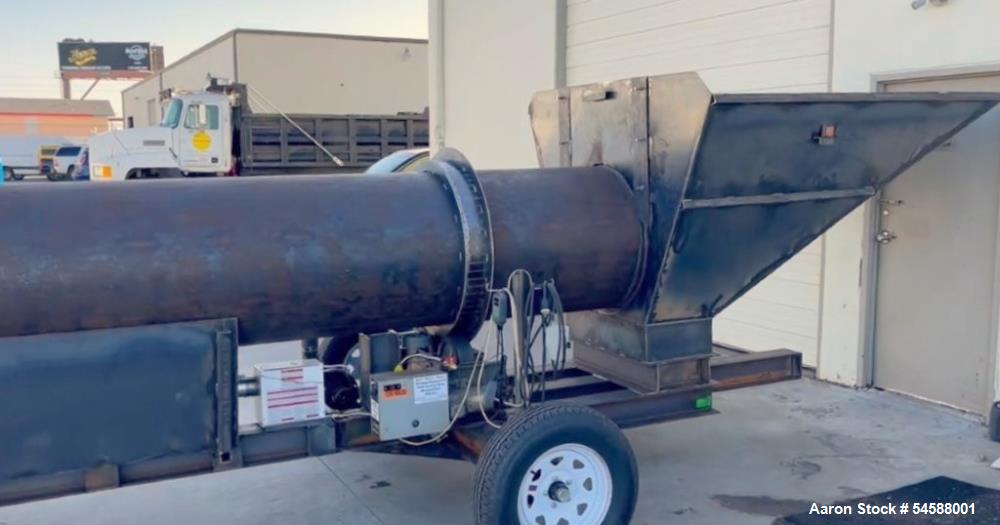 Used Custom-Made 36' x 4' Rotary Dryer – Portable Natural Gas Heated Industrial Drum Dryer