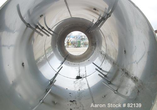 USED: Conditioning cylinder, 304 stainless steel. 30" diameter x 8' long tube with internal pins. Requires feed chute, includes end discharge hood. Driven by an approx 2 hp Reeves varispeed motor. Un...