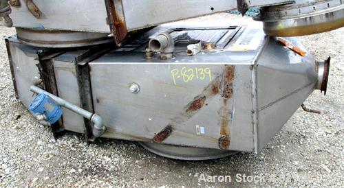 USED: Conditioning cylinder, 304 stainless steel. 30" diameter x 8' long tube with internal pins. Requires feed chute, includes end discharge hood. Driven by an approx 2 hp Reeves varispeed motor. Un...