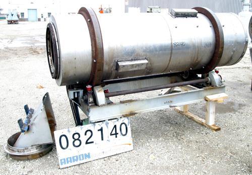 USED: Conditioning Cylinder, 304 stainless steel. 30" diameter x 8' long tube with internal pins. Feed chute, end discharge hood. Driven by a 1 hp, 3/60/230/460 volt, 1725 rpm gearmotor, ratio 11.4:1...