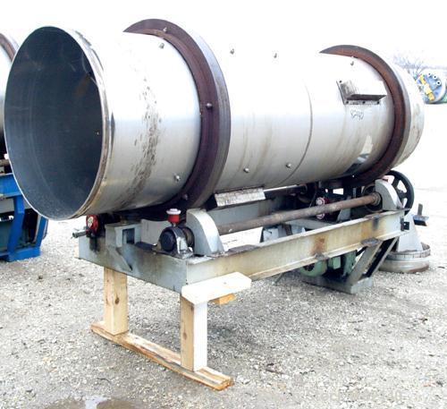 USED: Conditioning Cylinder, 304 stainless steel. 30" diameter x 8' long tube with internal pins. Feed chute, end discharge hood. Driven by a 1 hp, 3/60/230/460 volt, 1725 rpm gearmotor, ratio 11.4:1...