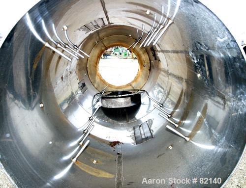 USED: Conditioning Cylinder, 304 stainless steel. 30" diameter x 8' long tube with internal pins. Feed chute, end discharge hood. Driven by a 1 hp, 3/60/230/460 volt, 1725 rpm gearmotor, ratio 11.4:1...