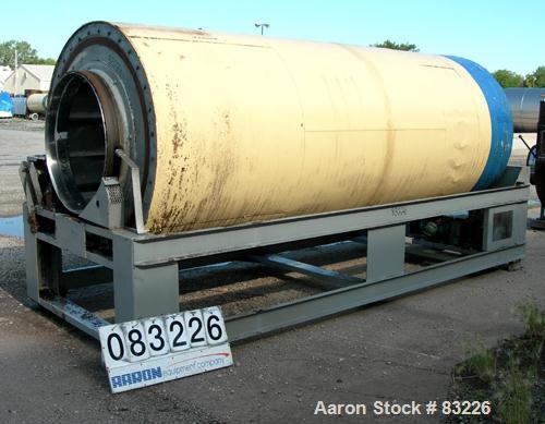 Used Rotary Air Dryer, 304 Stainless Steel. Horizontal insulated tube 60" diameter x 156" long, end feed and discharge. 5" Wide internal flights. Driven by a 3 hp, 3/60/460 volt, 1765 rpm XP motor wi...