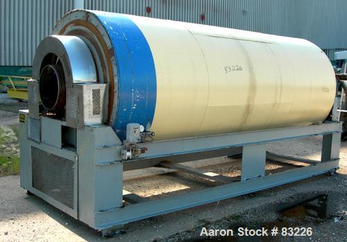 Used Rotary Air Dryer, 304 Stainless Steel. Horizontal insulated tube 60" diameter x 156" long, end feed and discharge. 5" Wide internal flights. Driven by a 3 hp, 3/60/460 volt, 1765 rpm XP motor wi...