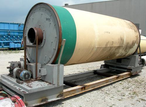 USED: Rotary air dryer, 304 stainless steel. Horizontal insulated tube 60" diameter x 156" long, end feed and discharge. 5" wide internal flights. Driven by a 3 hp, 3/60/460 volt, 1765 rpm XP motor w...