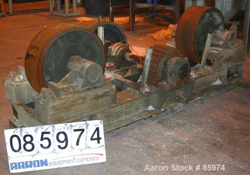 USED: (1) Set of trunnions for an approx 12' diameter x 45' longrotary dryer. Trunnion rolls 30" diameter x 11" face. Includes a20 hp, 3/60/220/440 volt, 1750 rpm motor with a Falk reducer, ratio25.8...