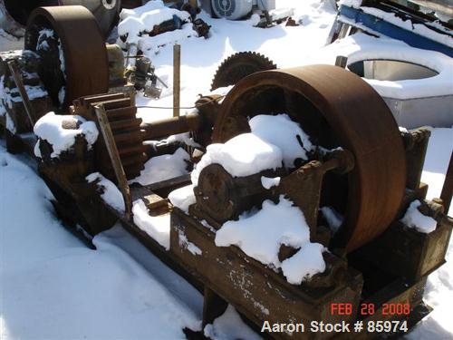 USED: (1) Set of trunnions for an approx 12' diameter x 45' longrotary dryer. Trunnion rolls 30" diameter x 11" face. Includes a20 hp, 3/60/220/440 volt, 1750 rpm motor with a Falk reducer, ratio25.8...