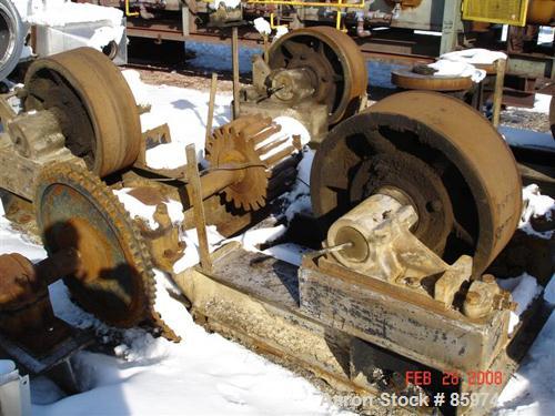 USED: (1) Set of trunnions for an approx 12' diameter x 45' longrotary dryer. Trunnion rolls 30" diameter x 11" face. Includes a20 hp, 3/60/220/440 volt, 1750 rpm motor with a Falk reducer, ratio25.8...