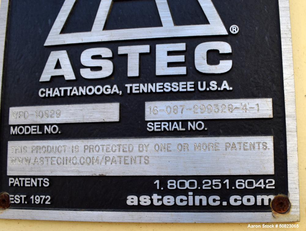 Used Astec Rotary Tube Type Indirect Dryer, Model WPD-10829